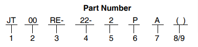 part number JT00RE-22-2PA