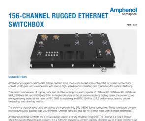 Document 156-Channel Rugged Ethernet Switchbox Data Sheet