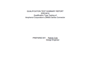 Document 2M805 Qualification Test Summary Report