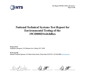 Document National Technical System Test Report for Environmental