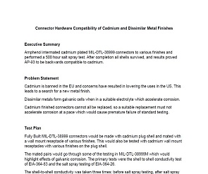 Document Summary of Cadmium's Compatibility with Dissimilar Metal Finishes