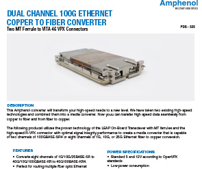Document Dual Channel 100G Ethernet Copper to Fiber Converter