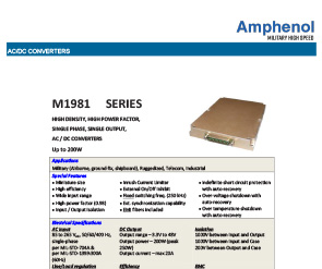 Document M1981 Series Data sheet