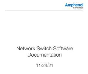 Document Network Switch Software Documentation