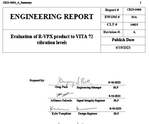 Document RVPX VITA 72 vibration test